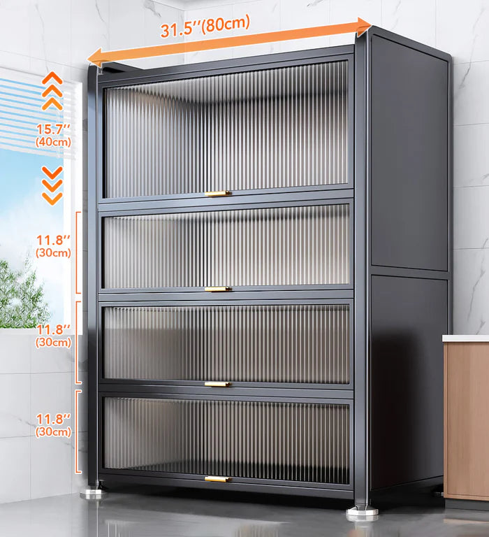 ארון אחסון גדול למטבח עם תוספת גובה